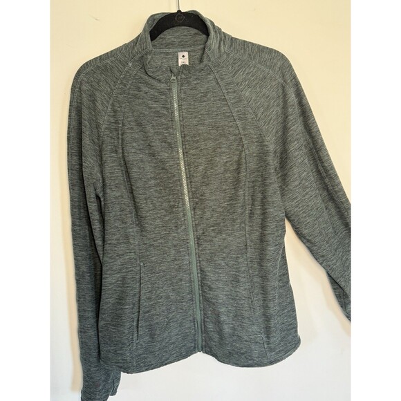 Yogalicious Athletic Jacket Women's XXL Green Full Zip Long Sleeve Mock Neck - Picture 5 of 10